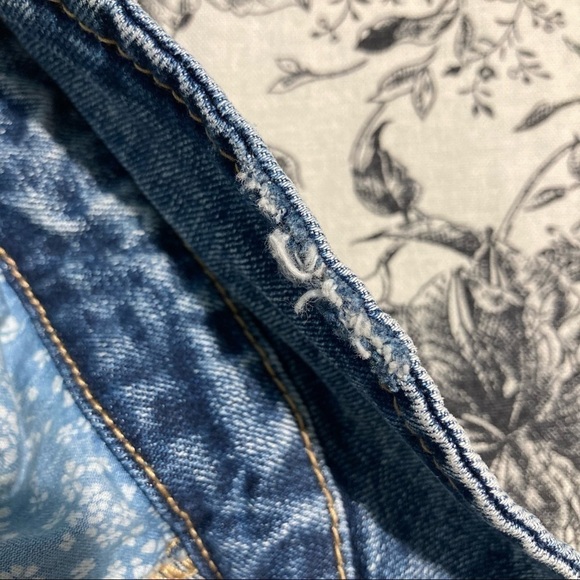 PILCRO & THE LETTERPRESS Sz S Denim Trucker Jacket with Gingham Embroidered - Picture 6 of 10